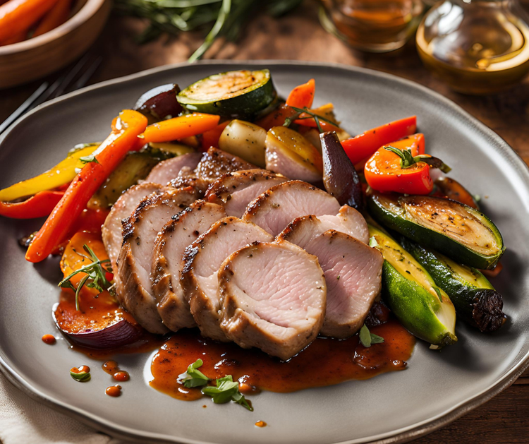 R Family Farms Pork Tenderloin with Roasted Vegetables