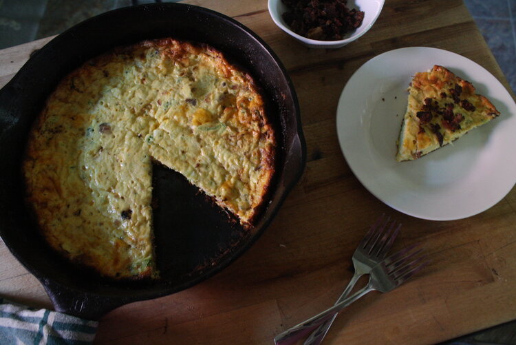 Sunday Brunch - Crustless Quiche with Bacon!