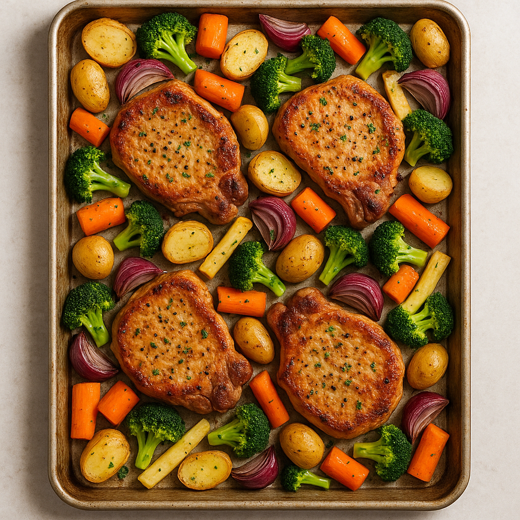 Sheet Pan Pork Chops with Vegetables: A Family-Friendly, Easy Weeknight Dinner